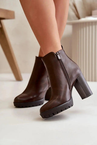 Step in style high column heel eco leather womens boots