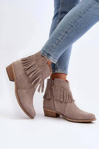 Step in style natural leather women's zipper boots