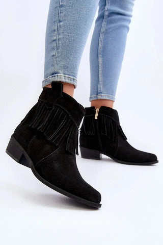 Step in style natural leather women's zipper boots