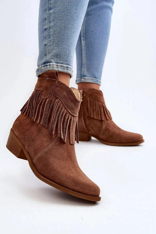Step in style natural leather women's zipper boots