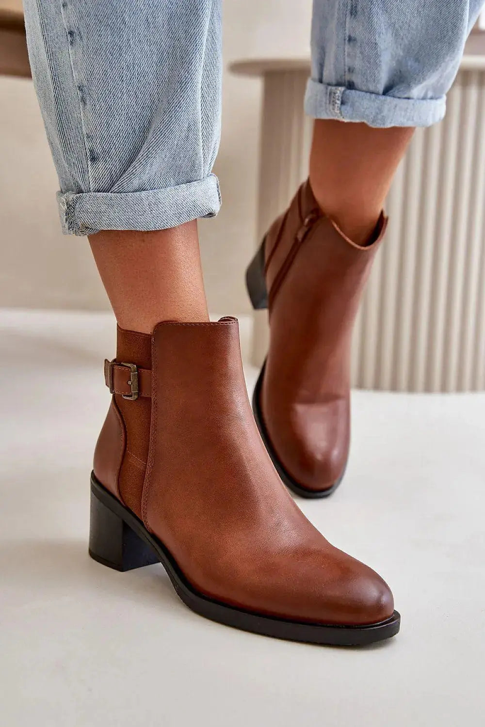 Step in style women's ankle boots made of eco leather