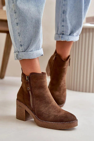 Step in style women's ankle boots made of soft eco suede