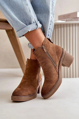 Step in style women's ankle boots made of soft eco suede