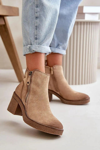 Step in style women's ankle boots made of soft eco suede
