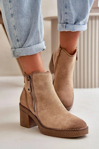 Step in style women's ankle boots made of soft eco suede