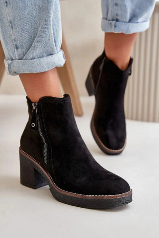 Step in style women's ankle boots made of soft eco suede