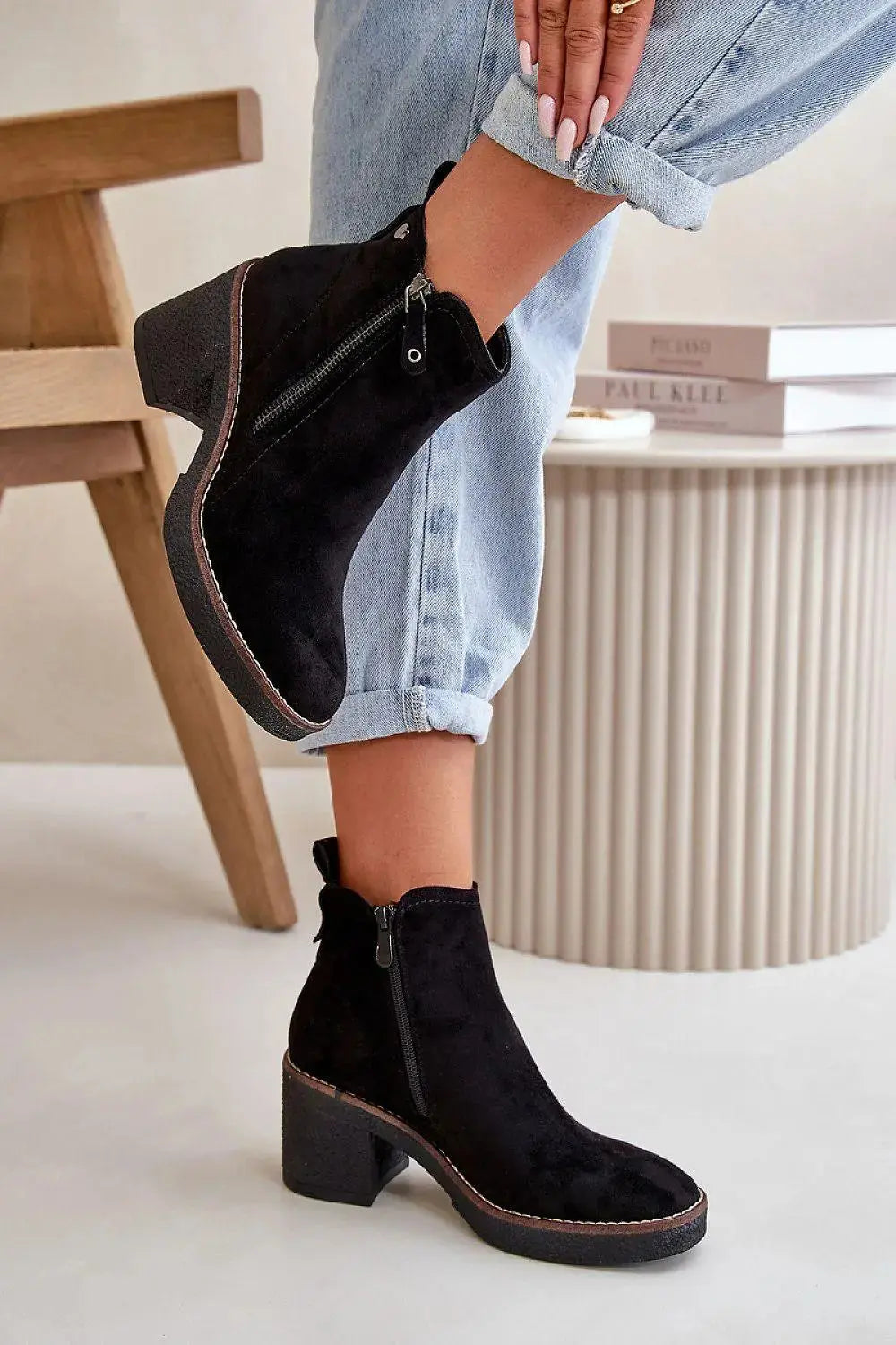Step in style women's ankle boots made of soft eco suede