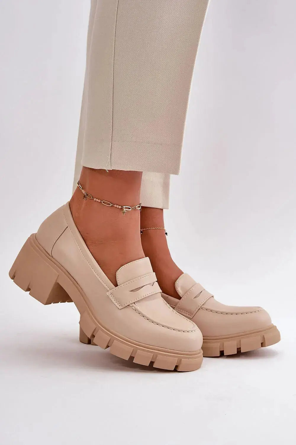 Step in style women's elegant high-quality eco leather heeled low shoes