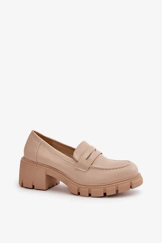 Step in style women's elegant high-quality eco leather heeled low shoes