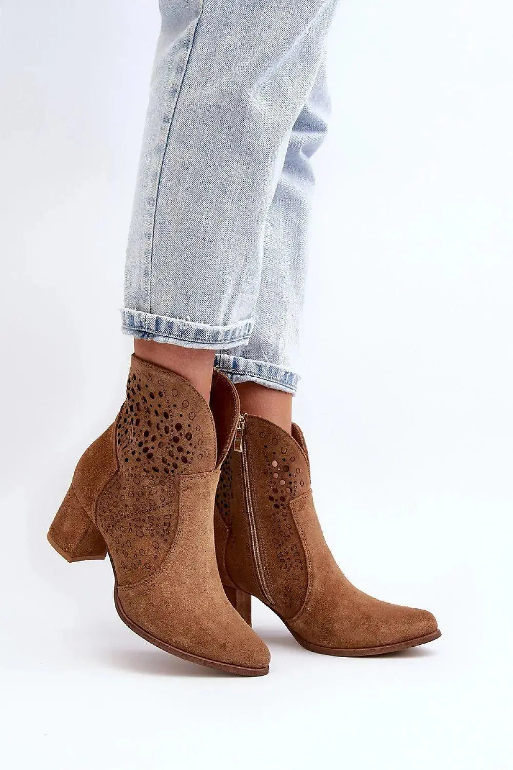 Step in style women's heeled boots were made of natural suede