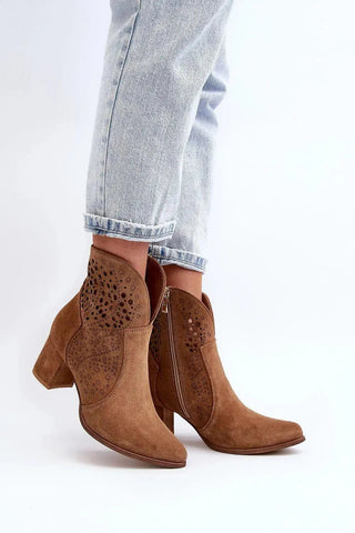 Step in style women's heeled boots were made of natural suede