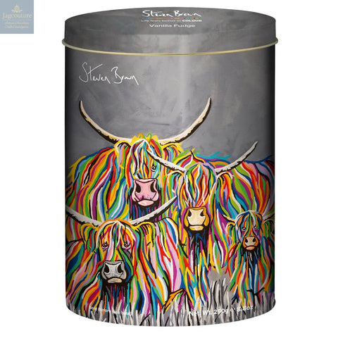 Steven Brown Ross and Claire McCoo vanilla fudge in oval tin