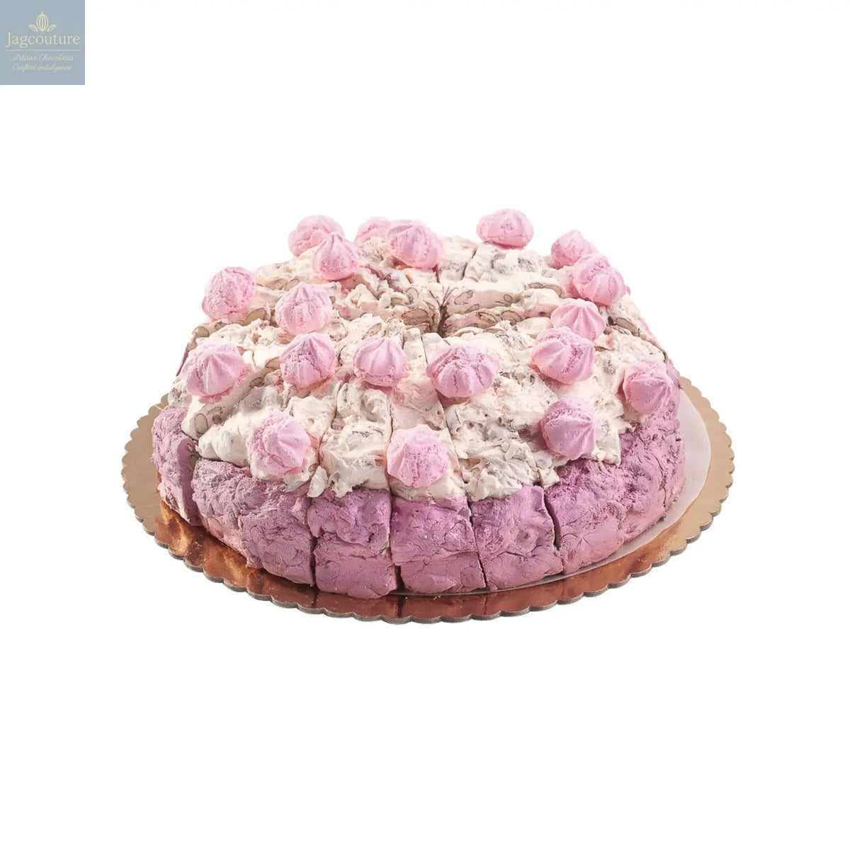 Strawberry Meringue flavoured handmade soft nougat cake Jag Couture Chocolates