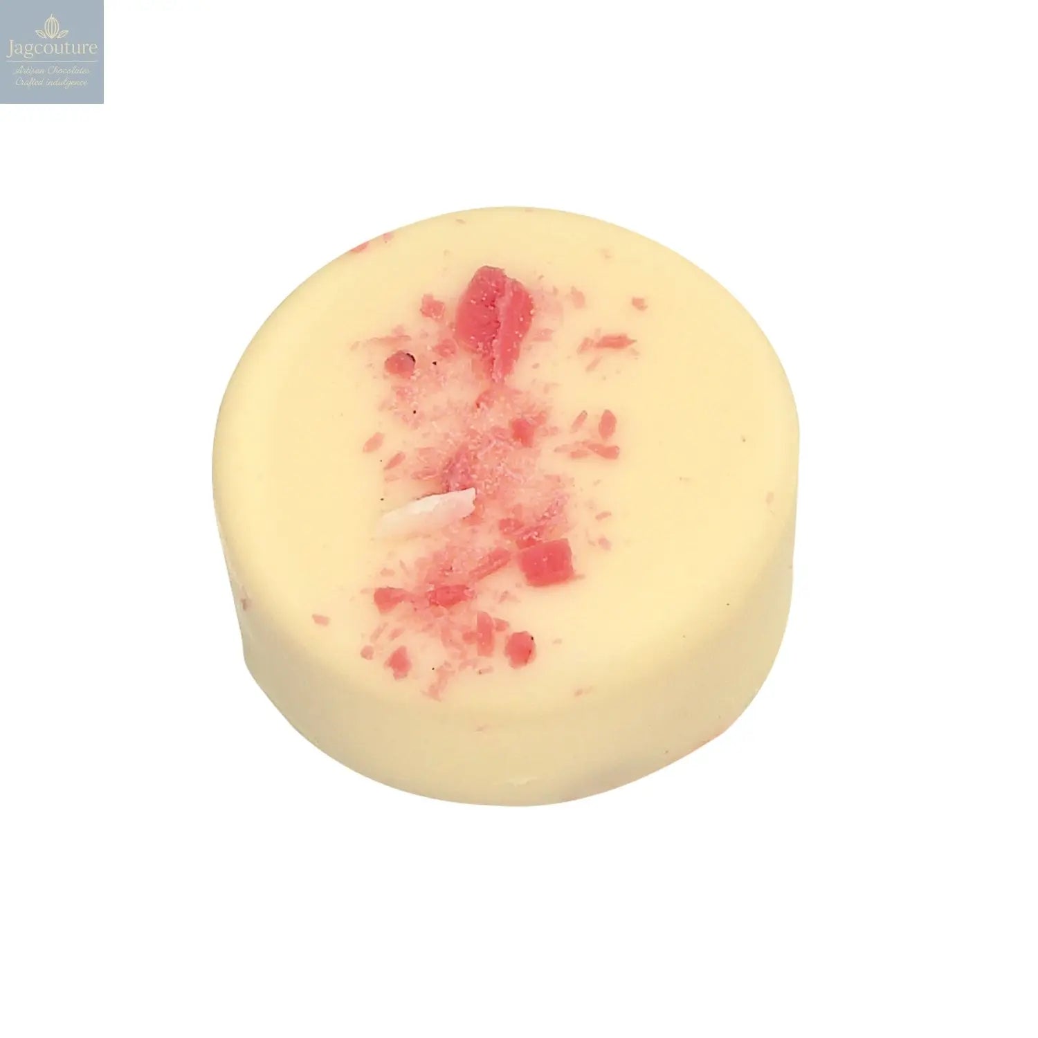 Strawberry & black pepper - white chocolate with strawberry crème fraîche and black pepper 13.9g - Jag Couture Chocolates