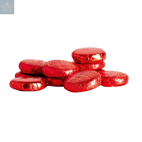 Strawberry crème - dark chocolate covered fondant in red coloured foil 120pcs - Jag Couture Chocolates