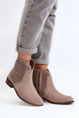 Style natural suede side zipper boots