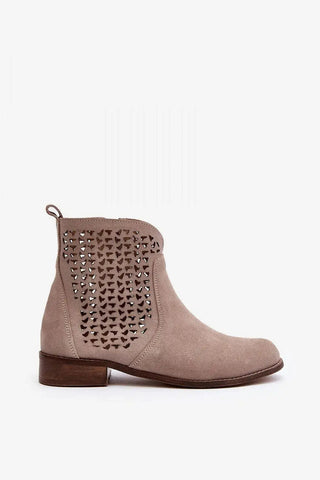 Style natural suede side zipper boots