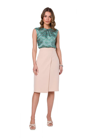 Stylove sleeveless and round neckline blouse