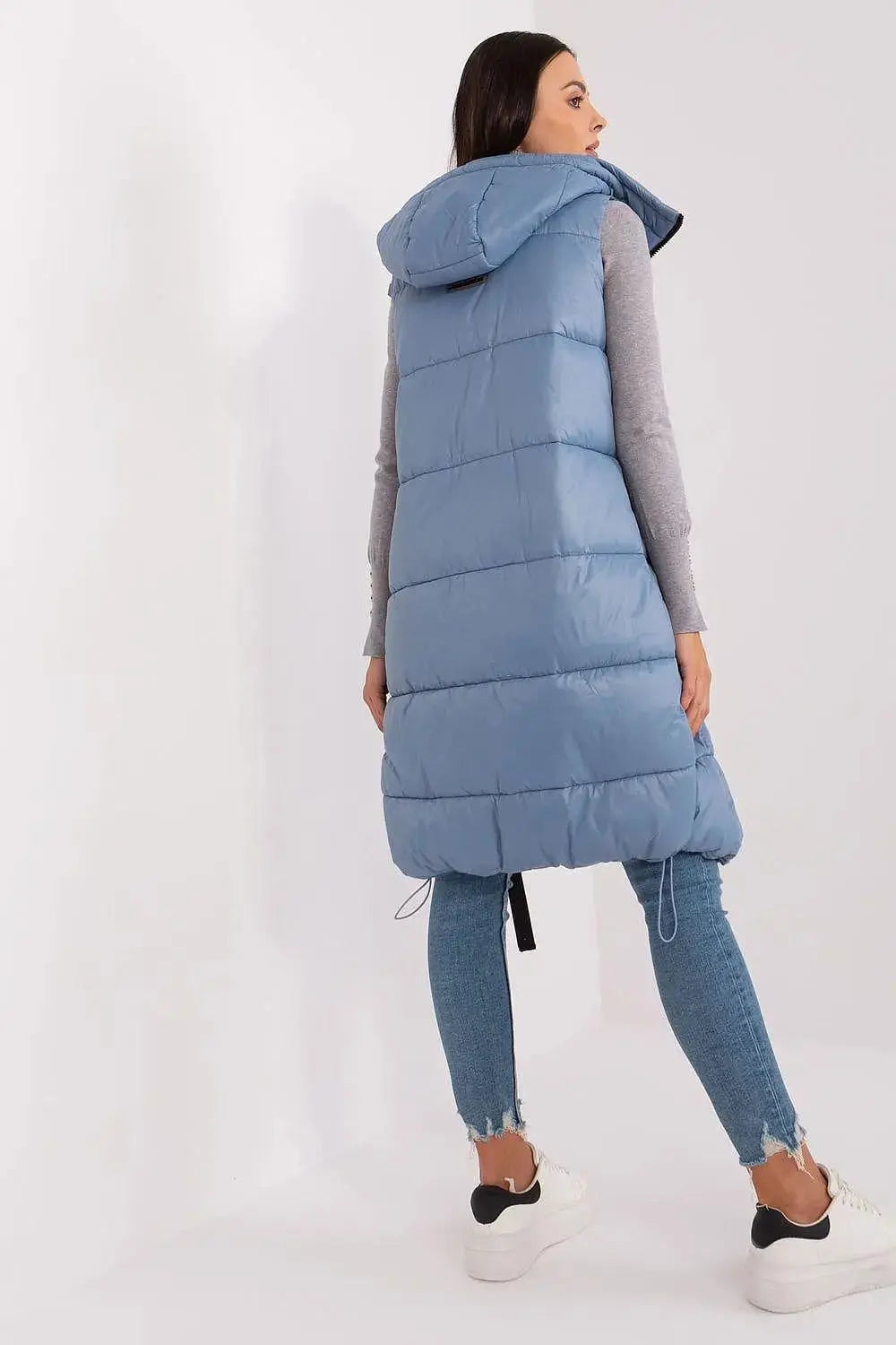 Subleve quilted zippered vest with hood
