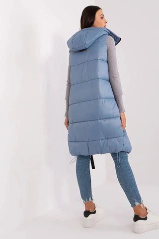 Subleve quilted zippered vest with hood