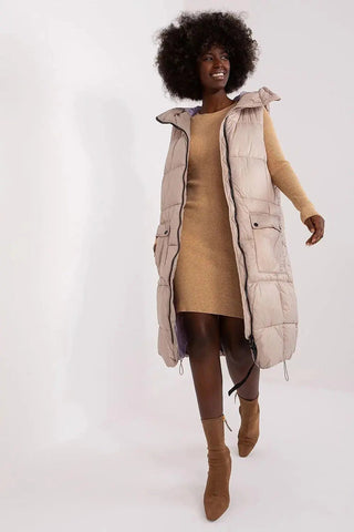 Subleve quilted zippered vest with hood