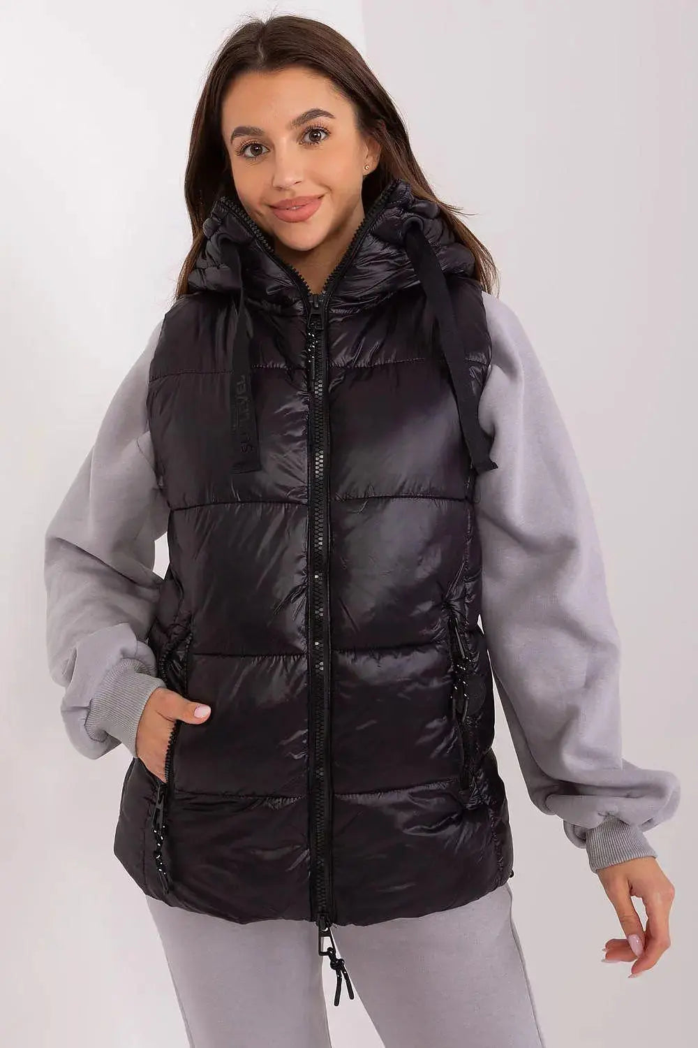 Sublevel Quilted, insulated zippered vest with hood
