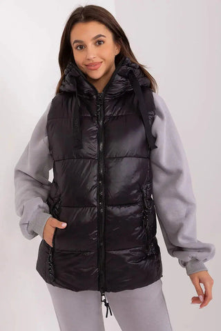 Sublevel Quilted, insulated zippered vest with hood