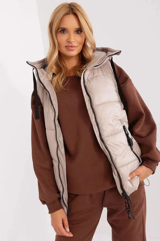 Sublevel Quilted, insulated zippered vest with hood
