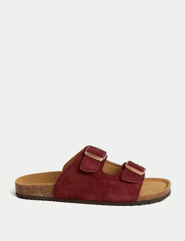 Suede Slip-On Corkbed Sandals
