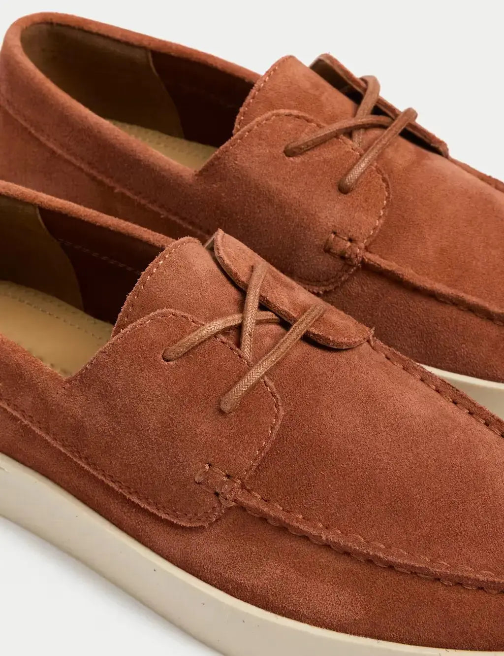 Autograph Suede White Sole Lace Up Loafers