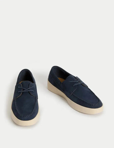 Autograph Suede White Sole Lace Up Loafers