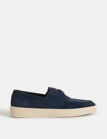 Autograph Suede White Sole Lace Up Loafers