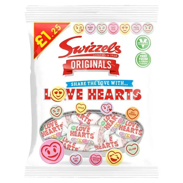 Swizzels Originals Love Hearts 125g (Case of 12)