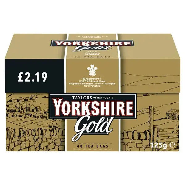 TAYLORS of HARROGATE Yorkshire Gold 40 Tea Bags 125g (Case of 5)