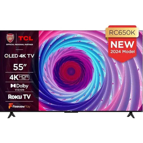 TCL 55RC650K 55-inch QLED Pro TV, 4K Ultra HD, Roku TV
