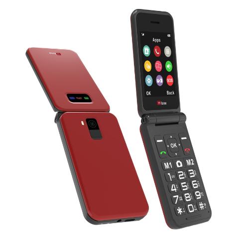 TTfone TT760 4G USB-C Mobile Phone for the Elderly, Simple and easy to use flip folding cell cheap and easy to use - Red with Mains Charger and EE Sim Card