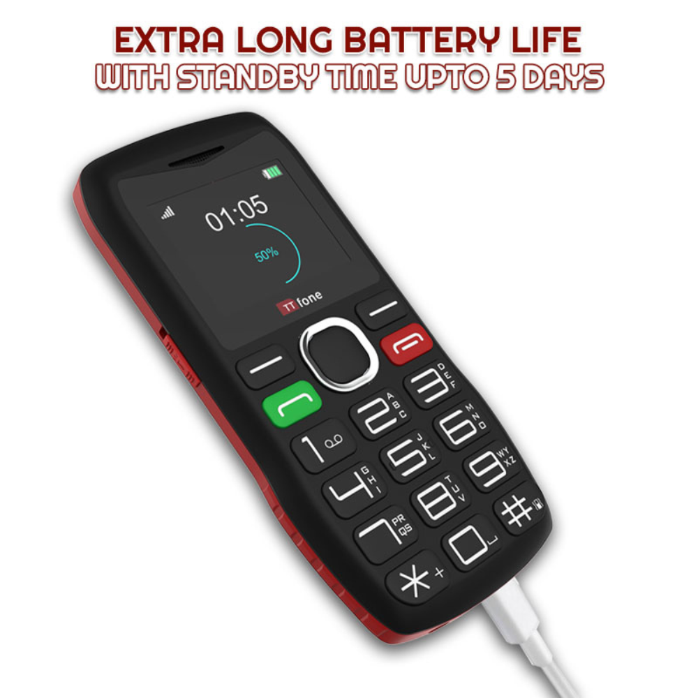 TTfone TT880 Easy-to-Use Mobile Phone for Seniors and Elderly - Large Button Phone with Emergency Assistance Button with Mains Charger and EE Sim Card