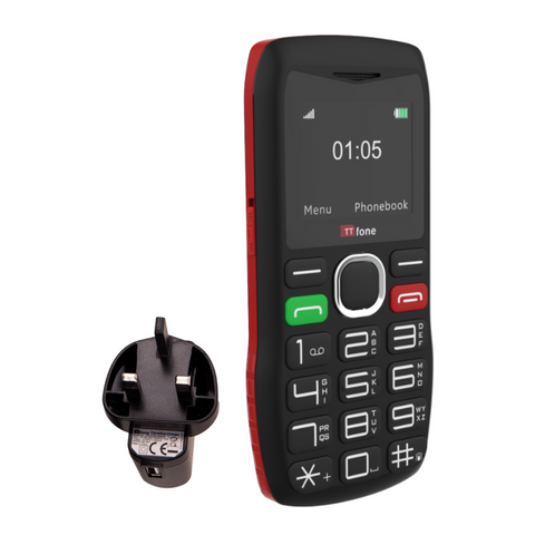 TTfone TT880 Easy-to-Use Mobile Phone for Seniors and Elderly - Large Button Phone with Emergency Assistance Button with Mains Charger and EE Sim Card