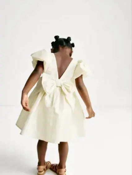 Taffeta Bow Dress (2-8 Yrs)