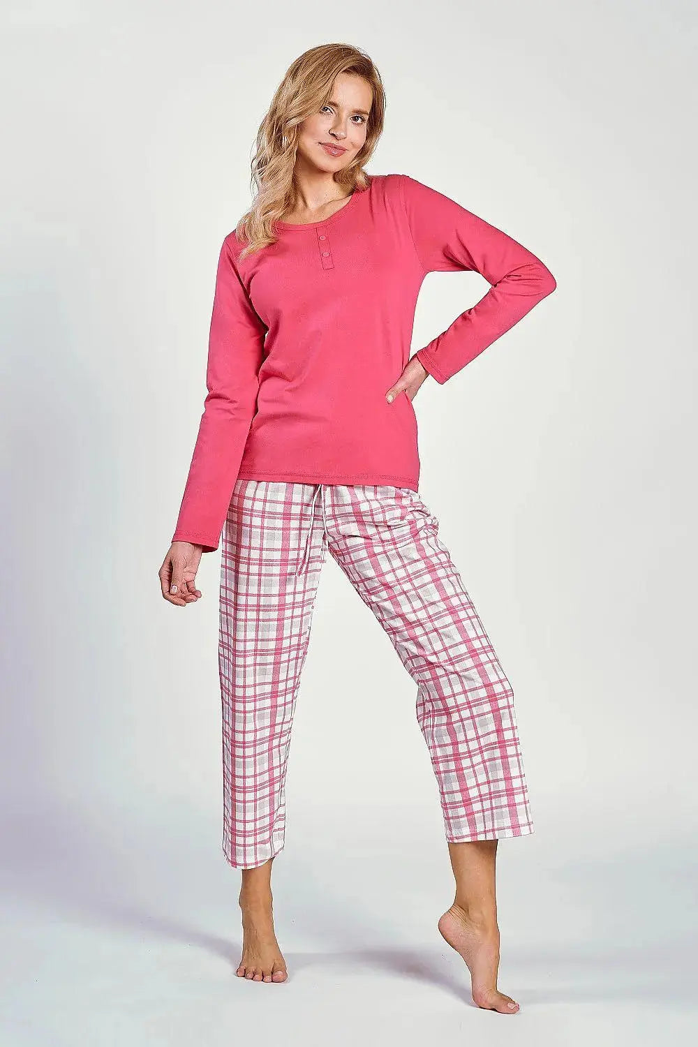 Taro 7/8-length pants and long-sleeved blouse Women's pajamas