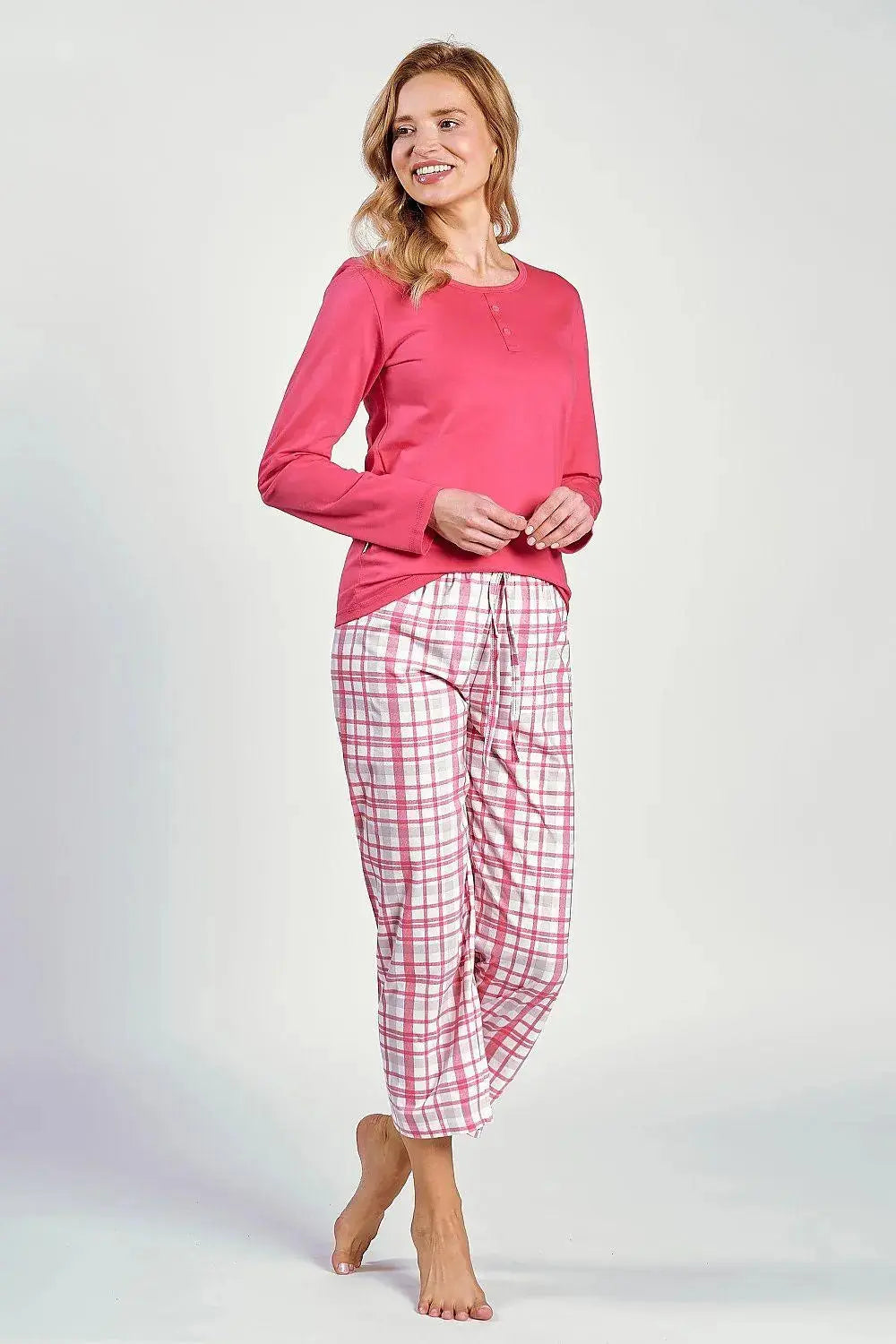Taro 7/8-length pants and long-sleeved blouse Women's pajamas