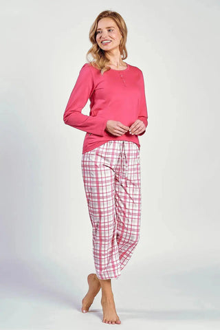 Taro 7/8-length pants and long-sleeved blouse Women's pajamas