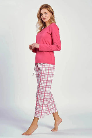 Taro 7/8-length pants and long-sleeved blouse Women's pajamas