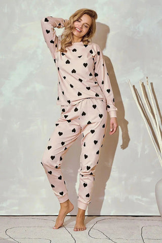 Taro long-sleeved blouse and long pants Women's pajamas