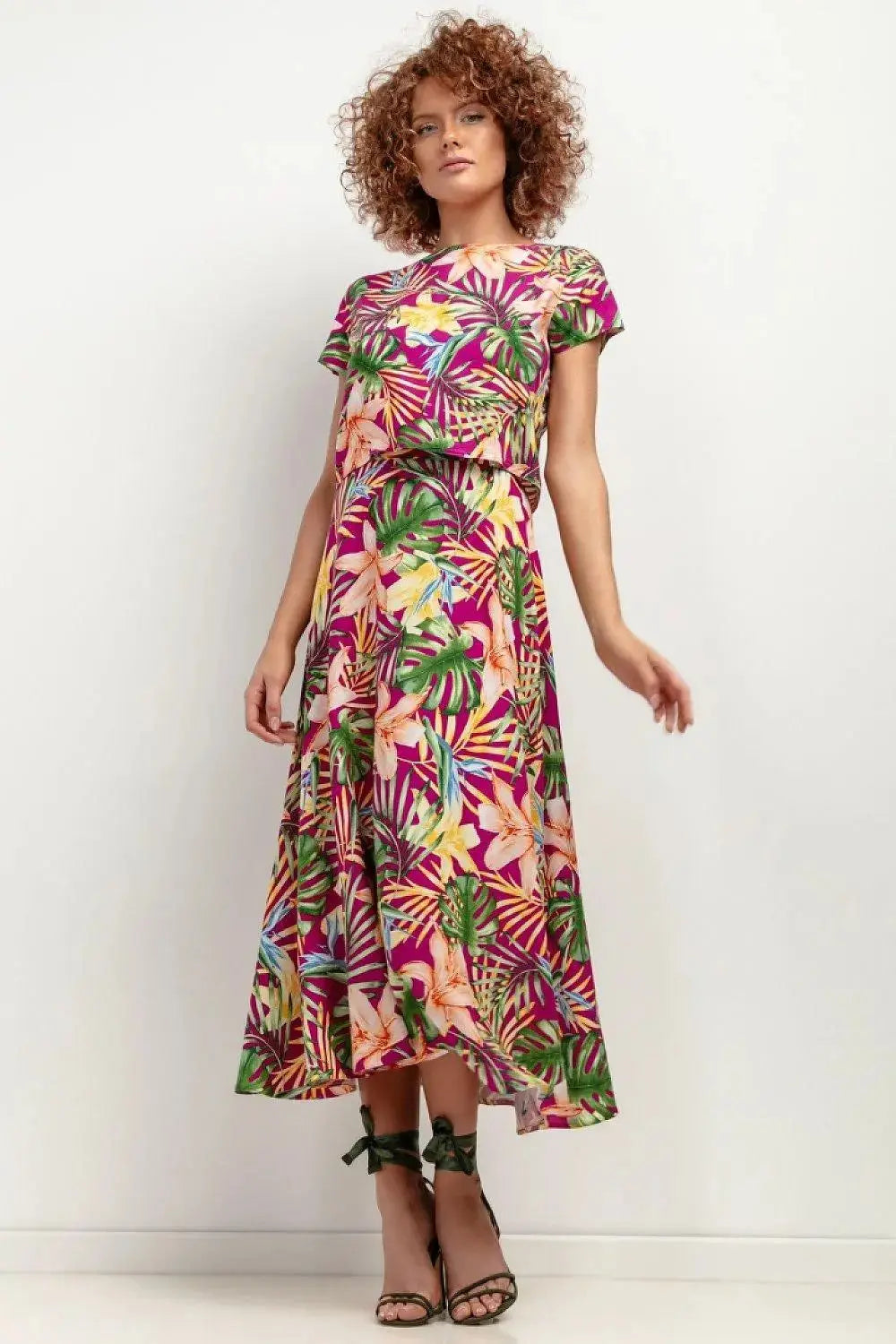 Tessita patterned viscose skirt
