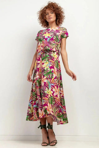 Tessita patterned viscose skirt