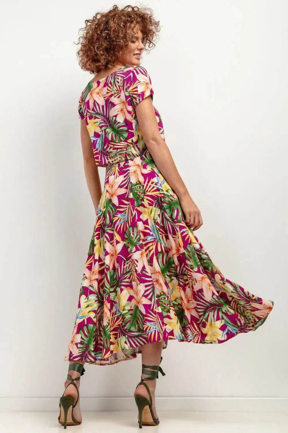 Tessita patterned viscose skirt
