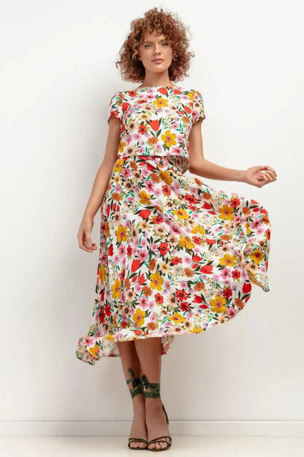 Tessita patterned viscose skirt