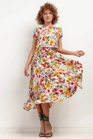 Tessita patterned viscose skirt