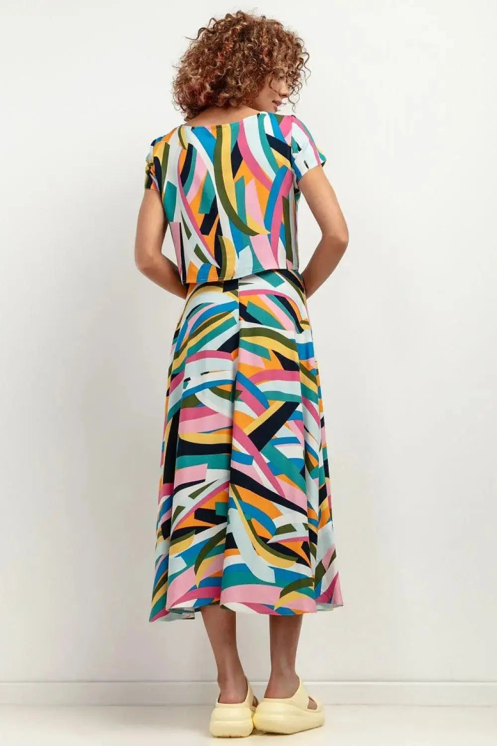 Tessita patterned viscose skirt